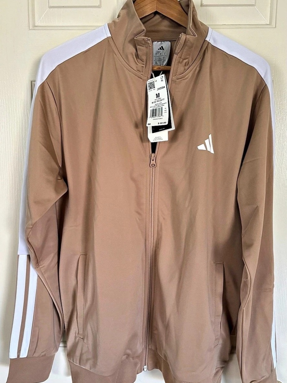 adidas M3STRC8P Color Block Track Jacket Brown & White Size Medium NWT